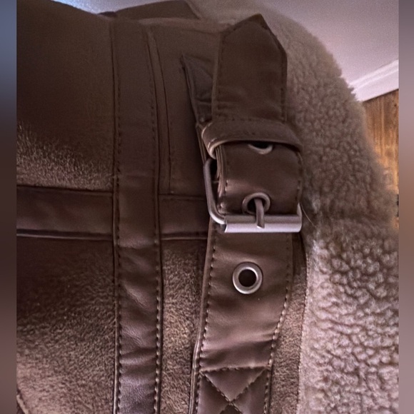 Zara Suede Moto Jacket Faux Fur Lined Medium M Women’s Biker - Picture 3 of 10